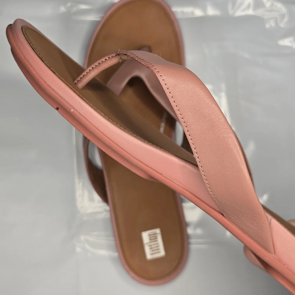 FitFlop | Gracie Leather Flip-Flop With Dynamicush Technology In Warm Rose NWOT! - Picture 10 of 13